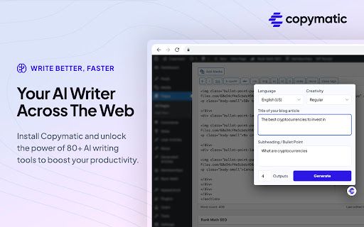 image for Copymatic - AI Content Writer & Chat