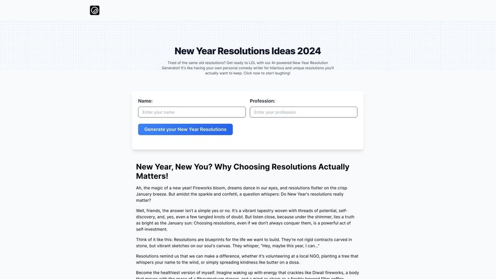 image for New Year Resolutions AI