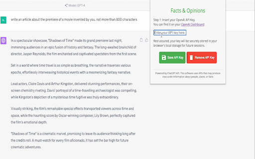 image for Facts & Opinions - Powered by ChatGPT API