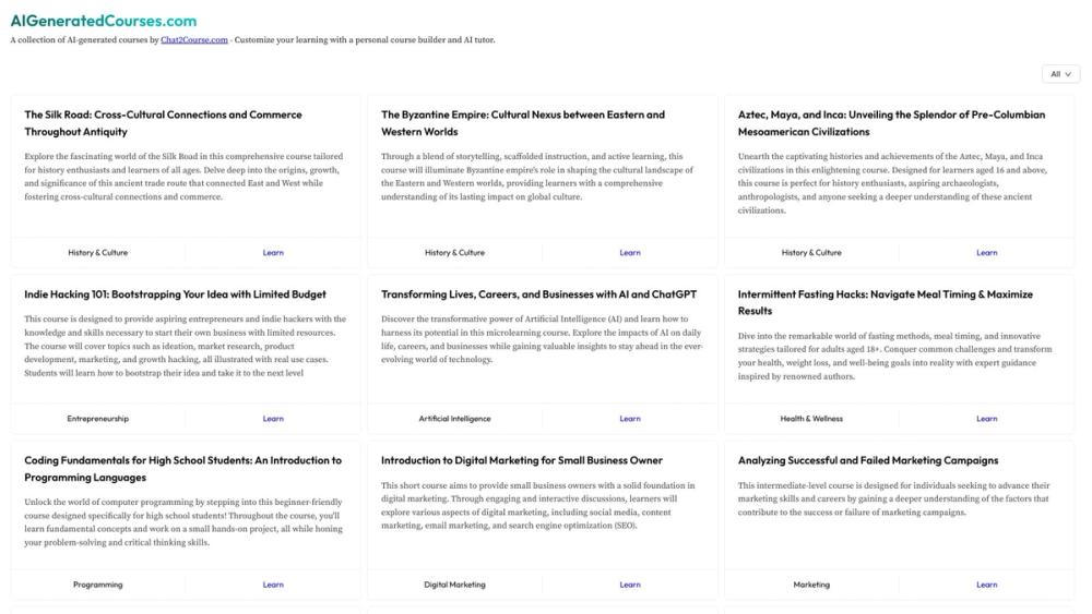 image for AIGeneratedCourses.com