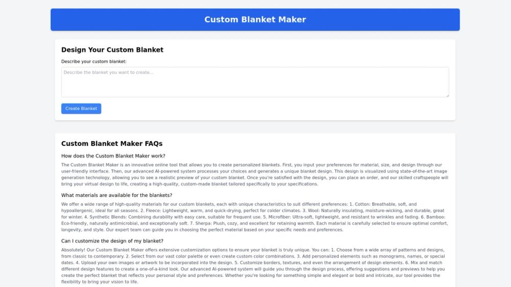 image for Custom Blanket Maker