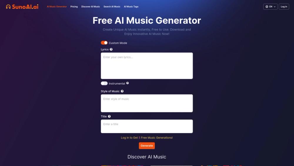 image for Free AI Music Generator by SunoAI