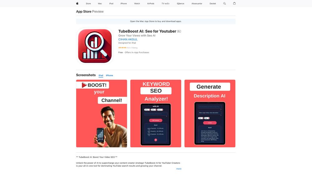 image for TubeBoost AI: Seo for Youtuber