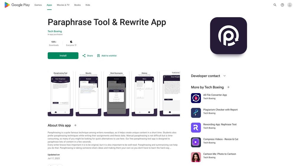 image for Paraphrase Tool & Rewrite App