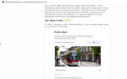 image for FLUX AI image generator - flux.1 schnell/dev/pro by Black Forest Labs