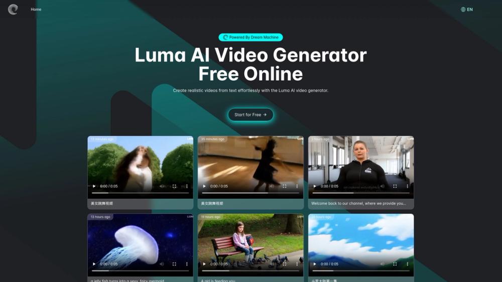 image for Luma AI Video Generator Free Online Powered By Dream Machine