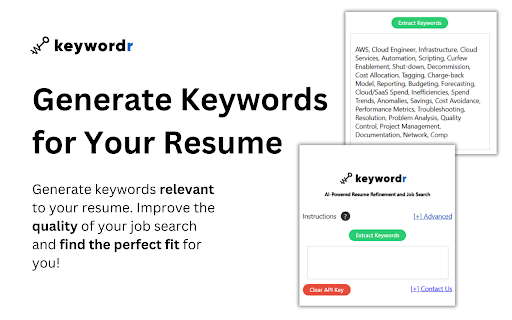 image for Keywordr: Resume Tool & AI Keyword Generation