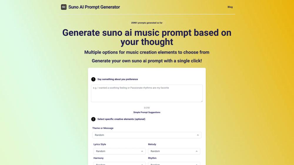 image for Music Prompt Generator