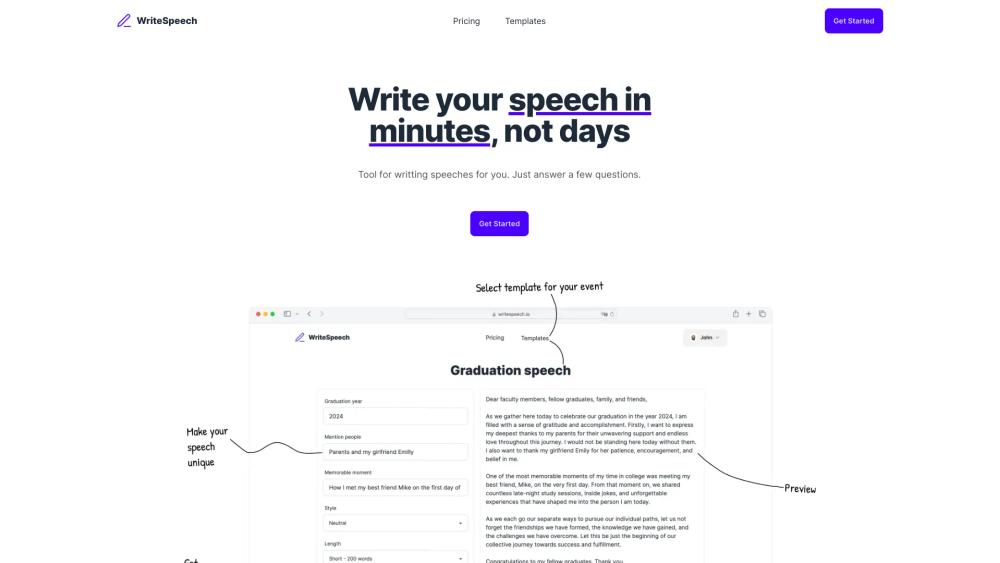 image for WriteSpeech