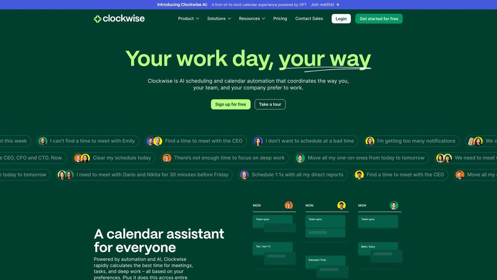 image for Clockwise: AI Powered Time Management Calendar