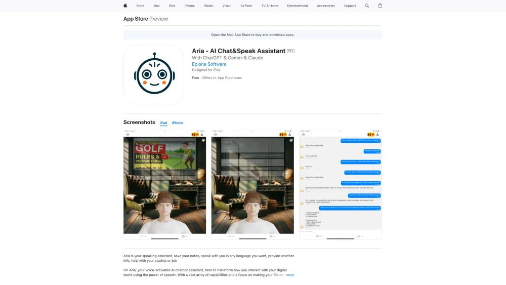 image for Aria - Speaking AI Assistant