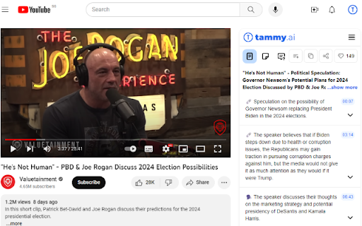 image for Tammy AI: YouTube Summarizer with Chat QnA
