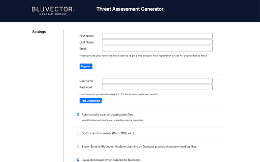 image for BluVector Threat Assessment Generator