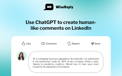 image for WiseReply - LinkedIn Comment Prompt Assistant