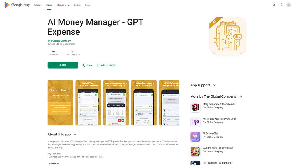 image for AI Money Manager - GPT Based Expense App