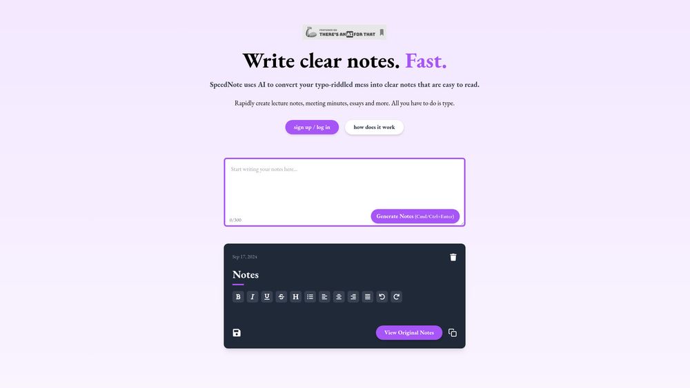 image for SpeedNote AI