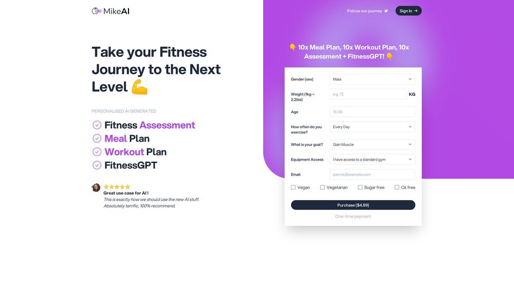 image for MikeAI - Personalized AI Fitness Coach