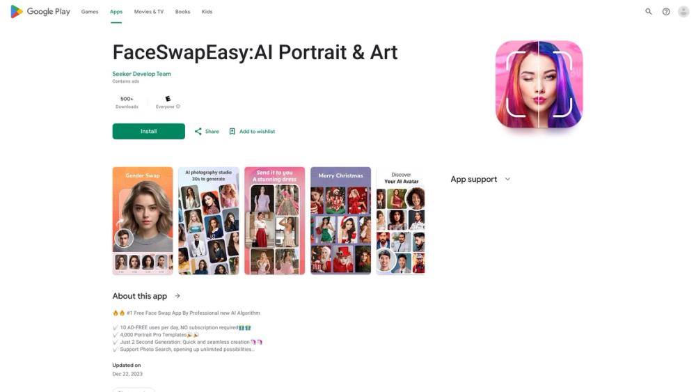 image for FaceSwapEasy:AI Portrait & Art