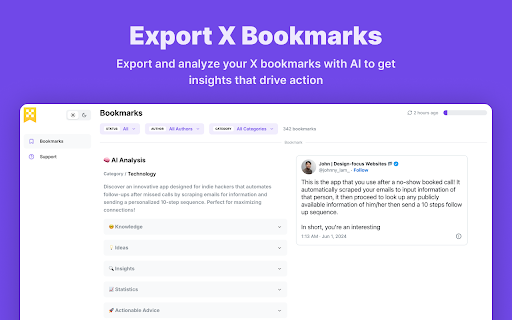 image for Export X Bookmarks