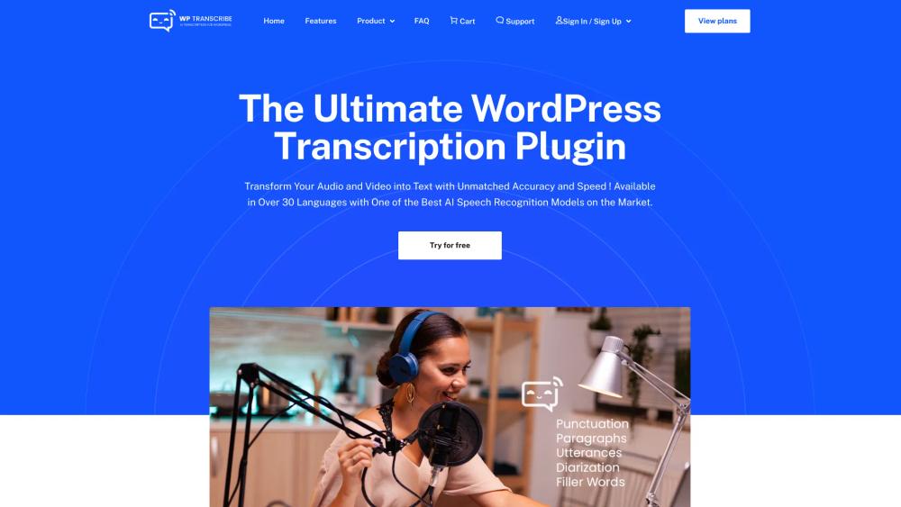 image for WordPress AI Audio/Video Transcriber