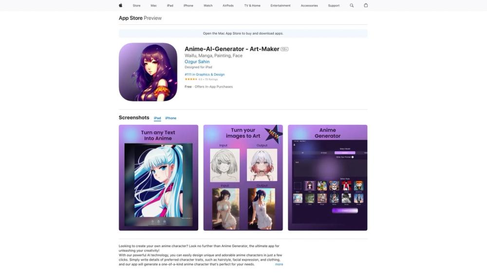 image for AI Anime Art Generator