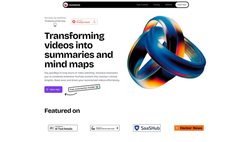 image for Voxweave – YouTube Video to Mind Map