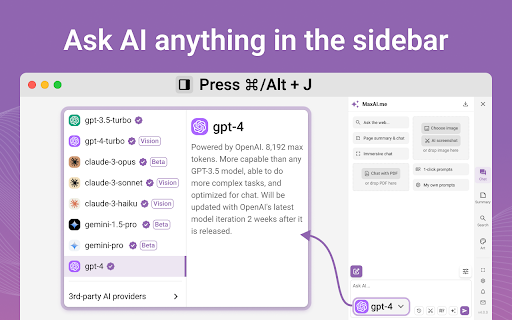 image for MaxAI.me: Use 1-Click AI Anywhere