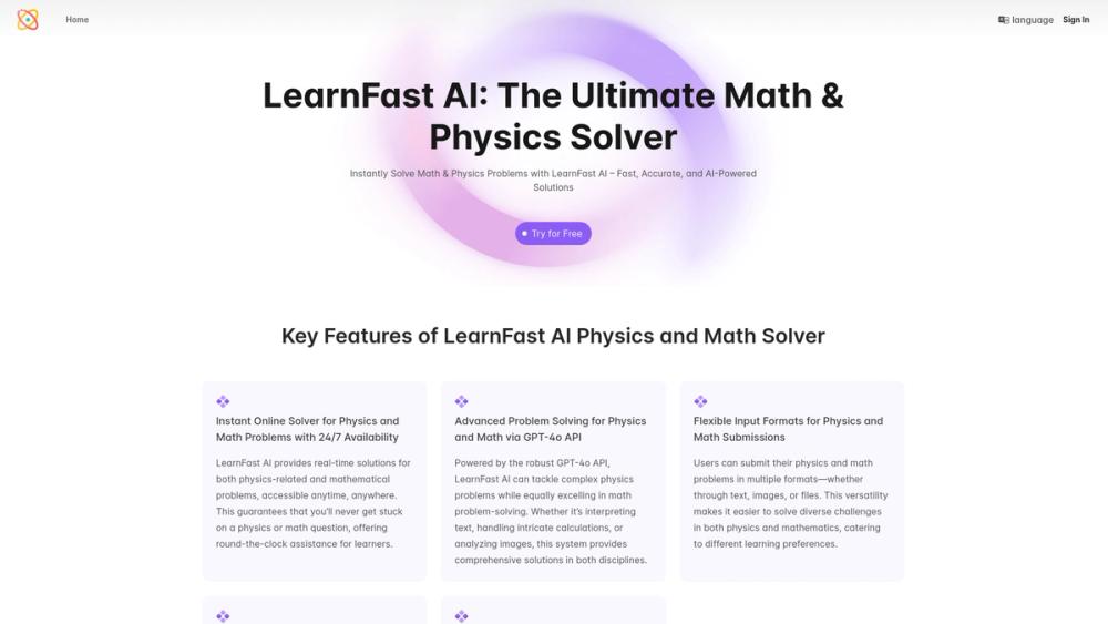 image for LearnFast AI: Free AI Physics Solver