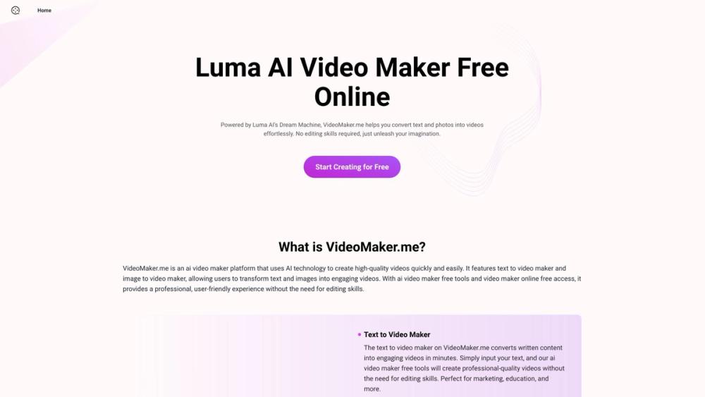 image for Video Maker Free Online Powered by Luma AI