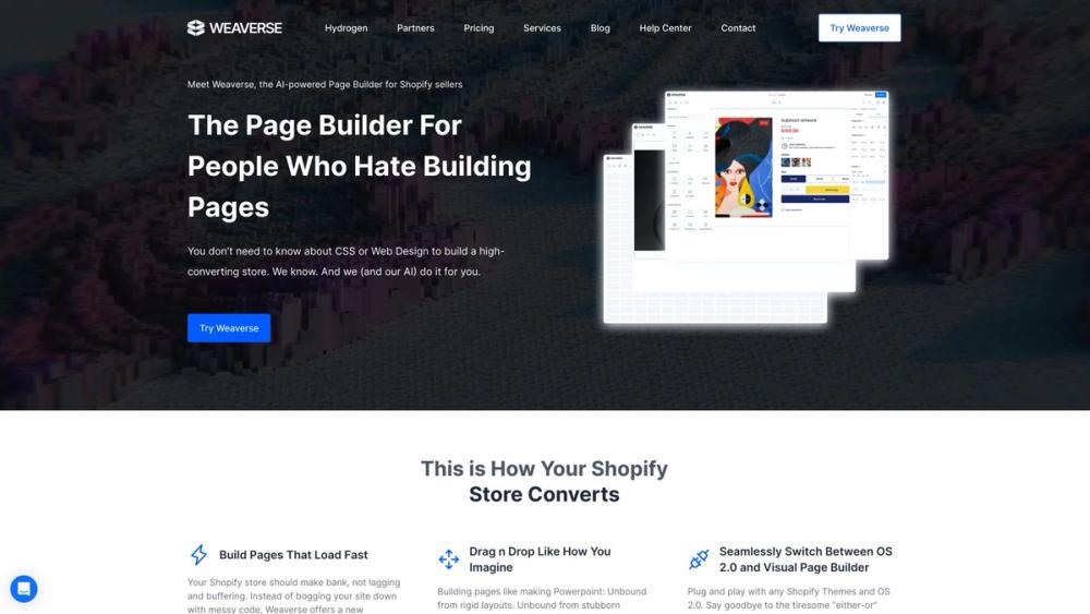 image for Weaverse, AI-Powered Page Builder