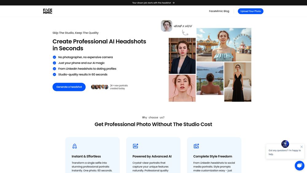 image for FaceMimic AI - AI Headshot Generator