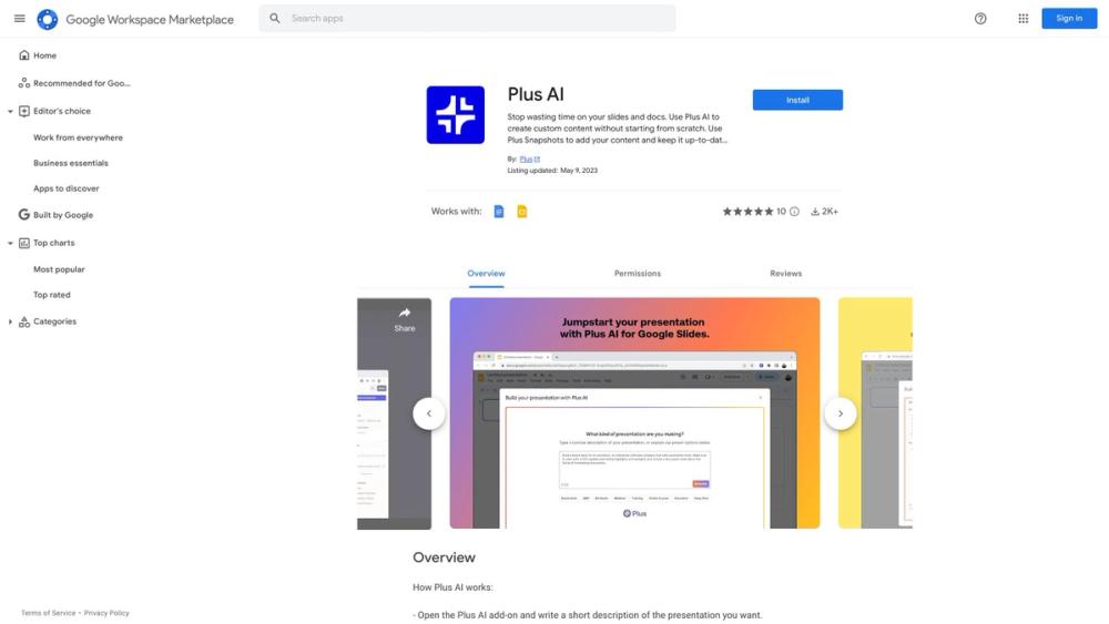image for Plus AI for Google Slides