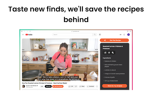 image for Get the Recipe｜AI YouTube Recipe Clipper with ChatGPT