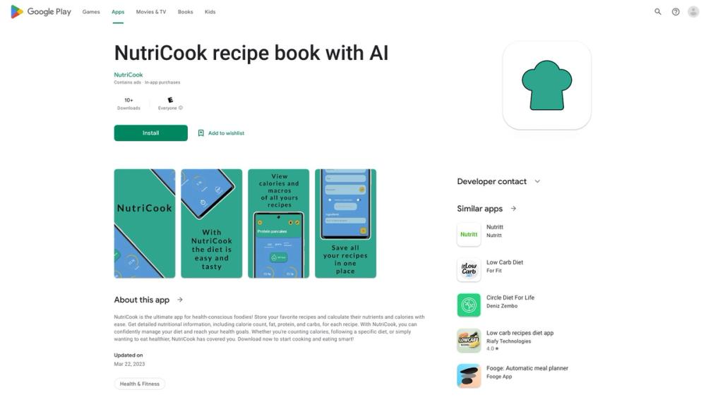 image for NutriCook recipe book with AI