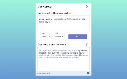image for DocHero: ChatGPT Powered AI Writing Companion