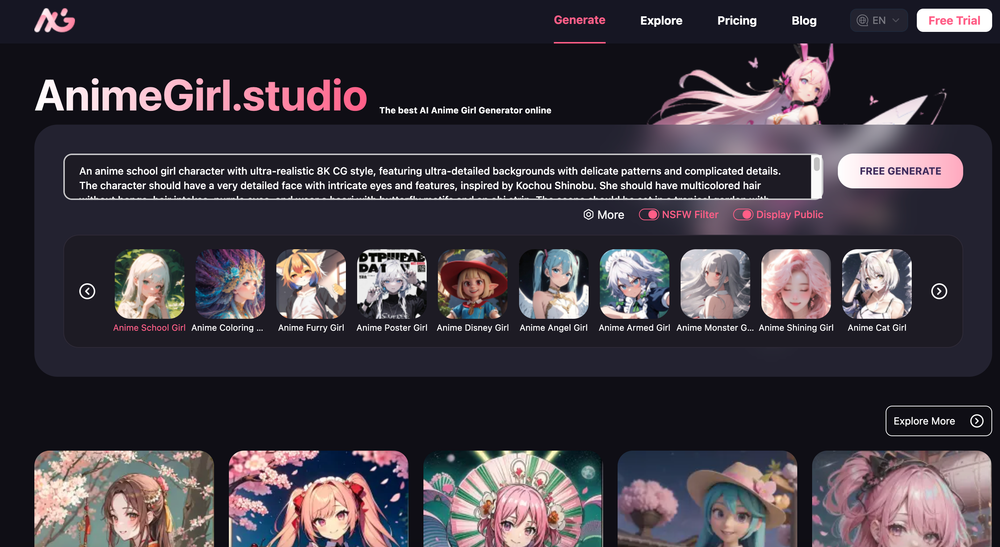 image for AI Anime Girl Studio