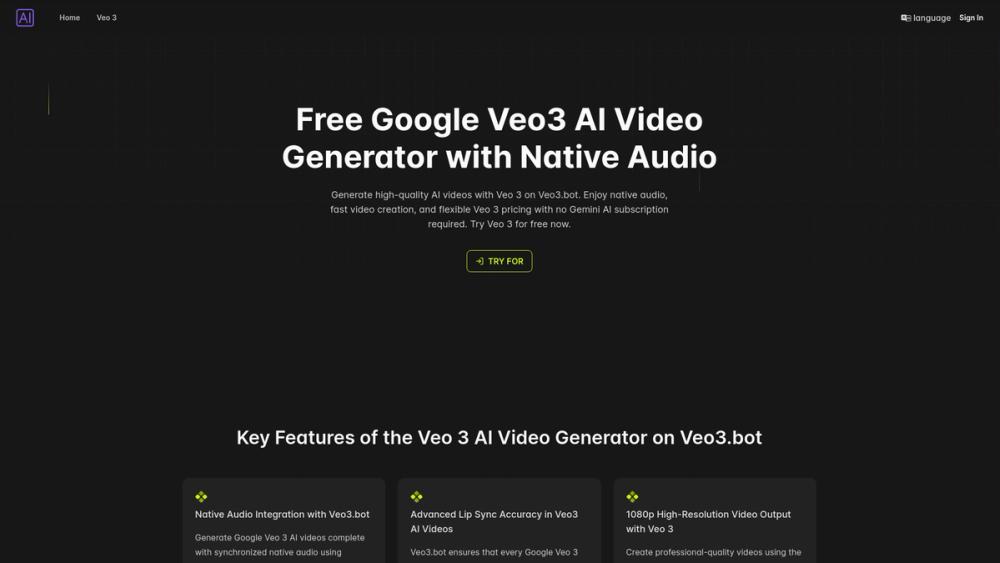 image for Veo3.bot: Free Access to Google Veo 3 AI Video Generation with Native Audio