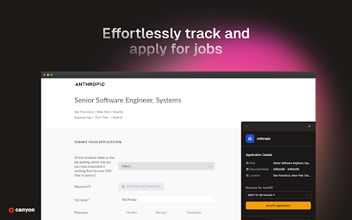 image for Canyon: Track & Apply to Jobs with AI