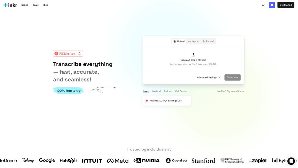 image for Inkr – Instant & Accurate Transcriptions