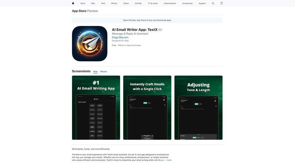 image for AI Email Writer App: TextX