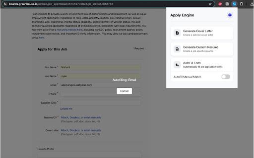 image for ApplyEngine: AI-automated autofill, resume and cover letter