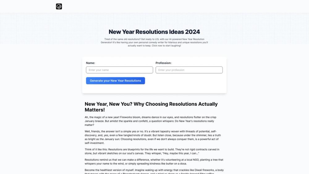 image for New Year Resolutions AI