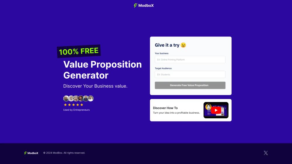 image for Modbox - Value Proposition Generator
