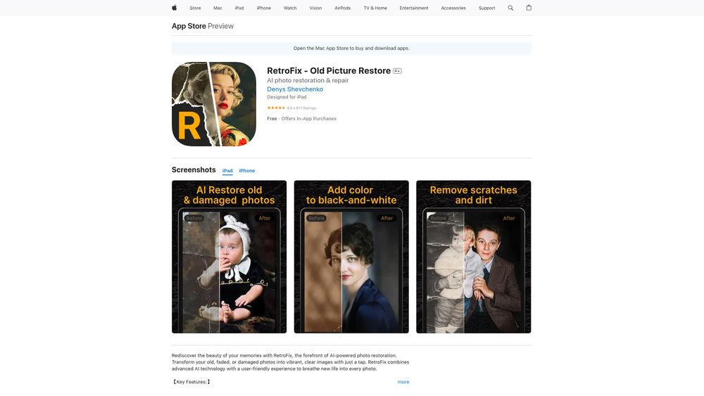 image for RetroFix - AI Photo Restore & Color Tool