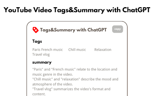 image for YouTube Video Tags Summary with ChatGPT