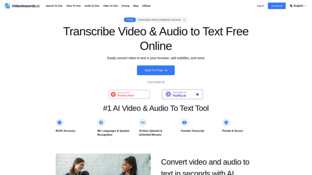 image for #1 AI Speech/Video To Text Tool