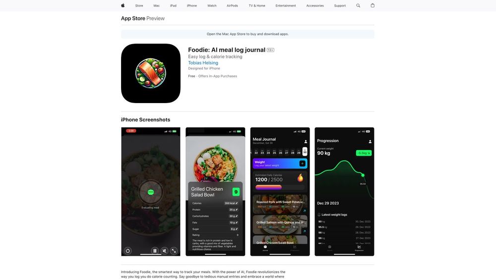 image for Foodie: AI meal journal