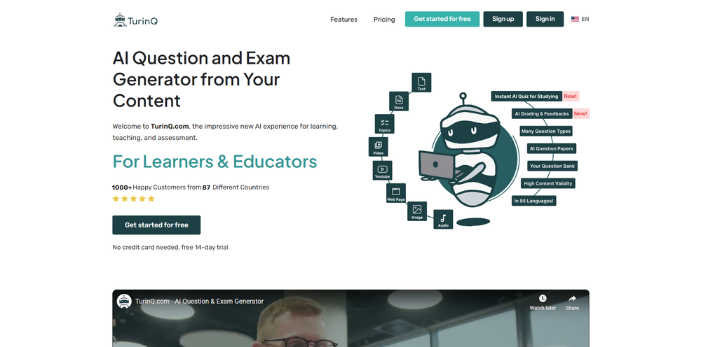 image for Turinq.com AI Question and Exam Generator