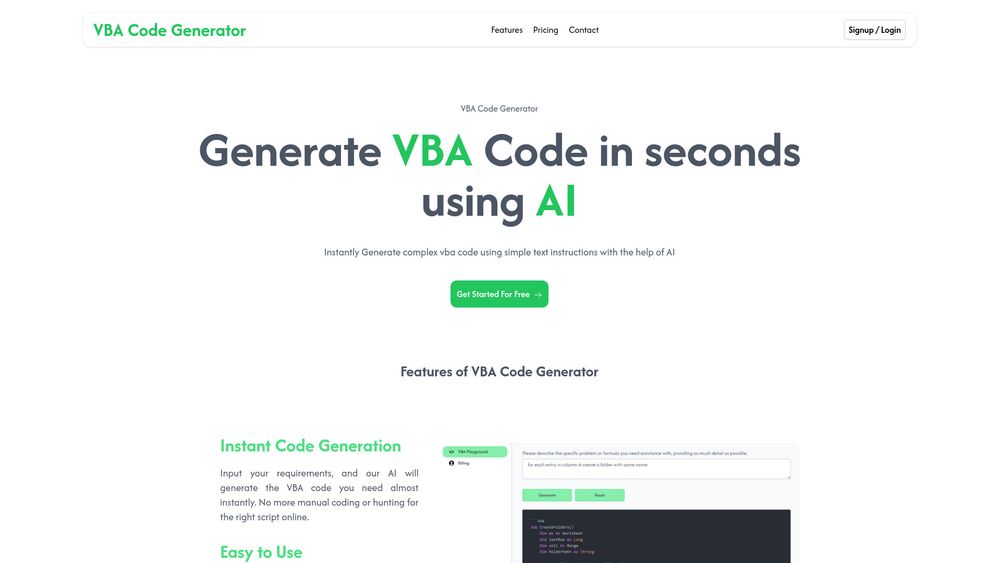 image for VBA Code Generator