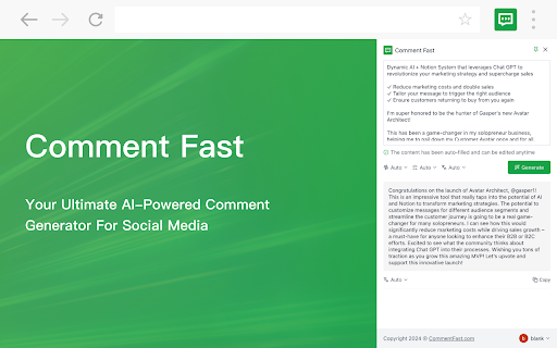 image for Comment Fast - AI Comment Generator for Social Media